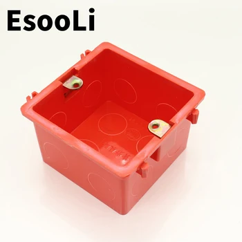EsooLi Красная Кассета 86* 86 мм Универсальная Белая Настенная Монтажная Коробка для Задней Розетки ЕС/Великобритании и Настенного Сенсорного Выключателя, популярного в RU