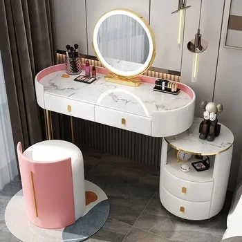 Роскошный Туалетный столик в спальне Современный Минималистичный столик для макияжа с Зеркалом Шкафчик для хранения Nordic Встроенный Столик для спальни Туалетный столик