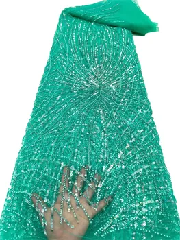 Европейская и американская линия бисероплетения ручной работы с пузырьковой бисерной трубкой, вышивка блестками вечернее платье из кружевной ткани cheongsam