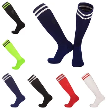 Унисекс, длинные футбольные носки, размер для взрослых/молодежи, Полиэфирная ткань 19 цветов, противоскользящий спортивный стиль для тренировок на открытом воздухе