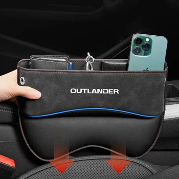 Универсальный Ящик Для Хранения Автокресел Mitsubishi Outlander auto Car Seat Gap Organizer Боковая Сумка Для Сиденья Зарезервированное Отверстие Для Зарядного Кабеля