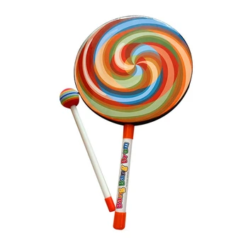 1 Комплект инструментов Orff Rainbow Lollipop Drums 8-дюймовый Музыкальный реквизит Ручной барабан Игрушки для дошкольного образования