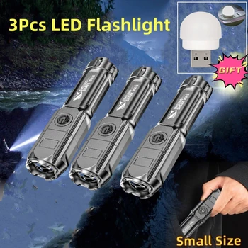 Мощный светодиодный фонарик, Гигантские Яркие Тактические Фонари, Перезаряжаемый USB 18650, Водонепроницаемый светодиодный фонарик для рыбалки, охоты