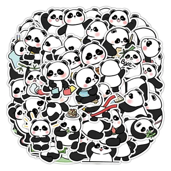 50/100шт INS Милые наклейки с изображением панды из мультфильма Каваи, Водонепроницаемые наклейки из ПВХ, наклейки для детей, Игрушки для мальчиков и девочек, Подарки