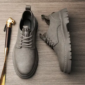 Классическая брендовая мужская обувь из натуральной кожи, мужская универсальная повседневная обувь на толстой подошве, рабочая одежда, деловая обувь нового стиля