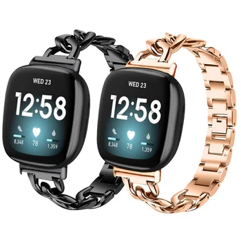 Ремешок для часов из нержавеющей стали для Fitbit Versa 3 для Fitbit Sense, ковбойский браслет, Аксессуары для часов