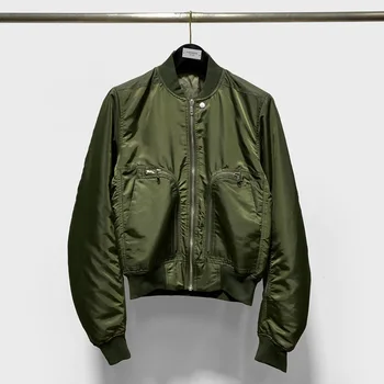 Куртки High Street Rick для мужчин, мужские зеленые куртки с большим карманом на молнии, высококачественная хлопковая куртка из бейсбольной джерси Ro Owens