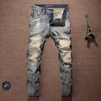 Мужские джинсы, повседневные брюки в стиле ретро с ностальгией, Мужская одежда Y2k Streetwear