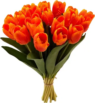 Искусственные цветы тюльпана, шелковый цветок, 13,7 дюйма, для дома, кухни, свадьбы, вечеринки, ваза и цветочный горшок, 1 шт.