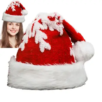 Рождественские шапки в виде снежинок из шапки Санта-Клауса многоразового использования из пушистого плюша с рисунком в виде снежинок многоразового использования из пушистого плюша с рисунком в виде снежинок для