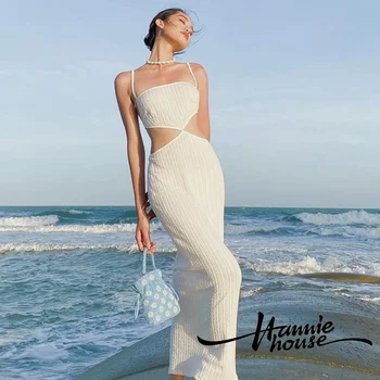 Hannie-женское летнее платье с перекрестной завязкой на спине и высокой талией.