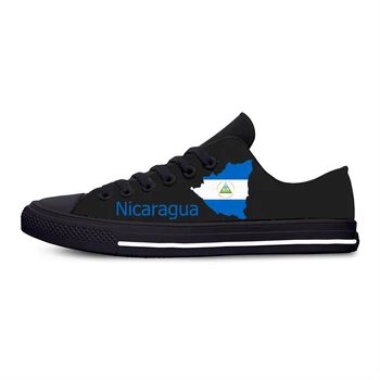 Никарагуа, Низкие кроссовки, Мужская и Женская повседневная обувь для подростков, Парусиновые кроссовки для бега, 3D-принт, Косплей, Дышащая Легкая обувь