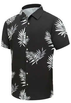 Гавайская мужская рубашка с 3D-принтом и рисунком кокосовой пальмы, удобные повседневные топы большого размера, короткая пляжная одежда, уличная одежда