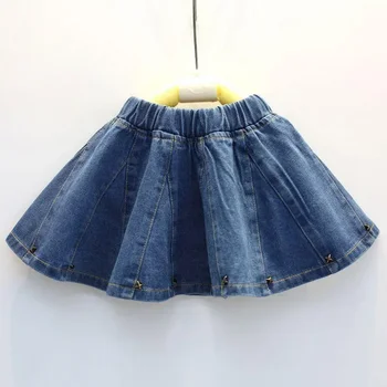 2023 Юбки для девочек Джинсовая юбка для маленьких девочек Джинсовая юбка для малышей Летний стиль Милый Младенец Детские Юбки с заклепками Детские