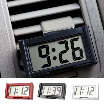 Мини-цифровые автомобильные часы, электронные часы на приборной панели, автомобильные часы с большим экраном, отображение даты и времени, прочные часы для приборной панели.