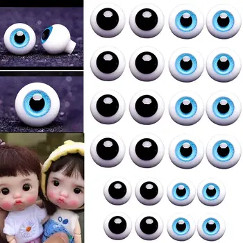 1 Пара 6 мм 8 мм 10 мм 12 мм 14 мм сине-черных стеклянных глаз для куклы BJD DIY Изготовление кукол, аксессуары для кукол, Игрушки для животных