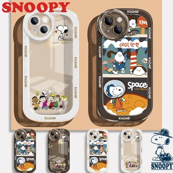 Чехол для телефона Snoopy для iPhone 14 13 Pro Max 12 11 Plus SE XS XR X 8 7 Plus Мягкий Силиконовый Чехол с Полной оберткой из аниме-Мультфильма
