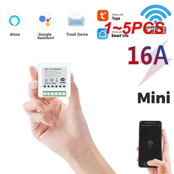 1 ~ 5ШТ Умный дом Tuya WiFi Smart Switch с монитором питания 16A Мини-выключатель Голосовое управление для Homekit Siri Alexa