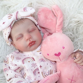 19-дюймовая Кукла Reborn Baby Doll Мягкое тело Новорожденного Ребенка Loulou 3D Кожа с Видимыми Венами Окрашенные Волосы Коллекционная Художественная Кукла
