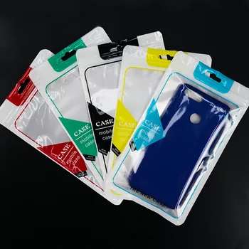 100шт 12x21 см Нейтральный черный полипропиленовый пластиковый чехол для мобильного телефона Упаковочные пакеты с застежкой-молнией для 5,5-6,0-дюймового чехла для телефона