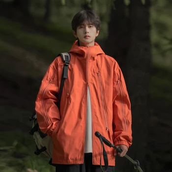 Осень 2023, новая молодежная спортивная куртка для туризма на открытом воздухе, альпинизма, мужская модная водонепроницаемая ветрозащитная свободная куртка