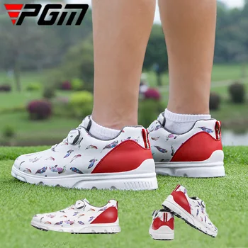 Мужская водонепроницаемая спортивная обувь с принтом PGM, мужская легкая обувь для гольфа с пряжкой, Нескользящие заклепки, повседневные кроссовки для гольфа