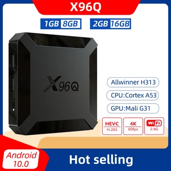 Новый X96Q 2 ГБ 16 ГБ Android 10,0 TV Box Allwinner H313 Четырехъядерный 4K 2,4 G Wifi Google Player Youtube X96 1 ГБ 8 ГБ телеприставка ЕС США