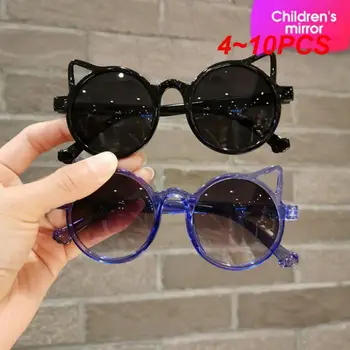 От 4 до 10ШТ Детских солнцезащитных очков, очаровательные детские очки, Милые стильные очки с милым мультфильмом для детей, солнцезащитные очки с кошачьими ушками, обязательные для ношения