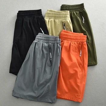 Icecool Тонкие шорты для мужчин, одежда, быстросохнущие штаны для бега, бейсбола, спортзала, Свободные брюки оверсайз, эластичный пояс