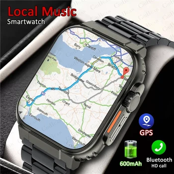 Новые GPS Смарт-Часы Мужские Уличные Военные IP68 Водонепроницаемые Фитнес-Часы Местная Музыка Bluetooth-Гарнитура Bluetooth-Вызов SmartWatch