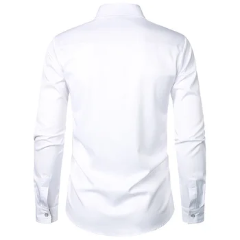 Стильные мужские рубашки в горошек Классические топы на пуговицах блузка с длинным рукавом Доступны различные цвета Размеры S 2XL