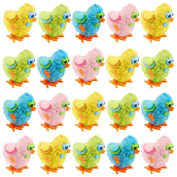 20 Упаковок красочных прыгающих милых плюшевых заводных цыплят в очках для Пасхальных подарков