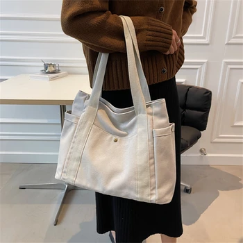 Холщовая сумка, высококачественная Многоразовая сумка для покупок, женская Простая Повседневная сумка для ежедневного использования, Женская портативная складная сумочка