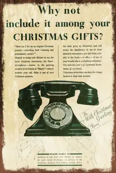 Рождественская реклама для телефона в винтажном стиле, металлическая табличка в стиле ретро, mancave